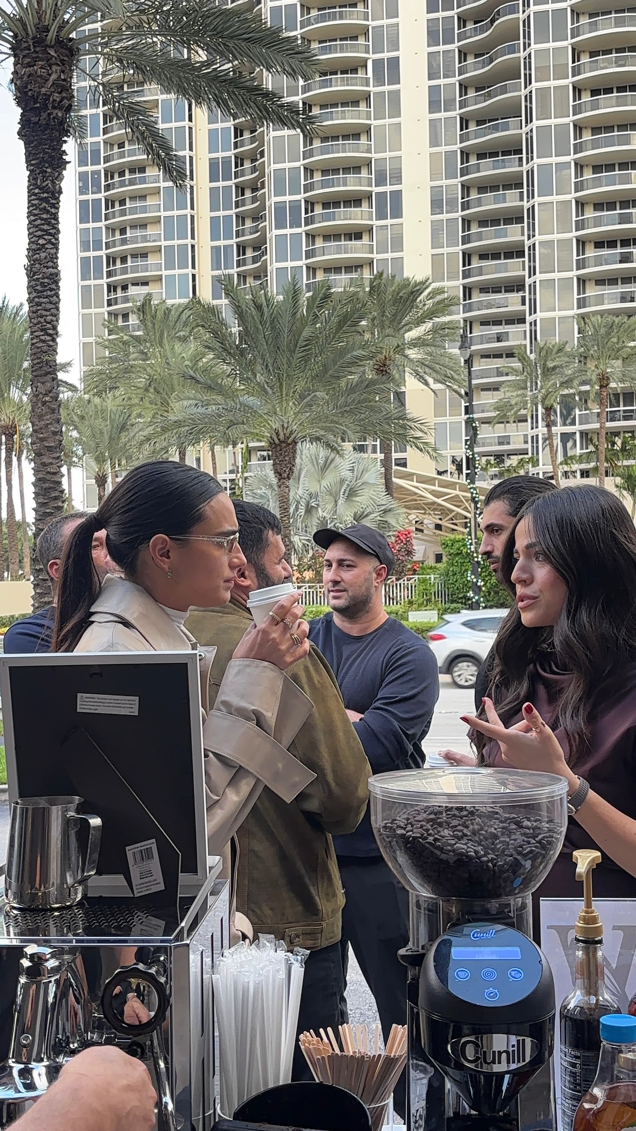 Guests enjoying Reyes Coffee & Catering service at a South Florida corporate event