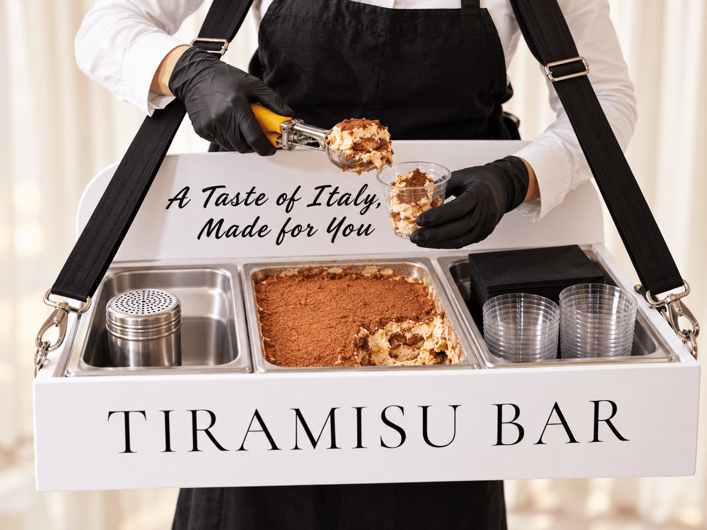 Reyes Coffee & Catering tiramisu mobile bar serving fresh tiramisu